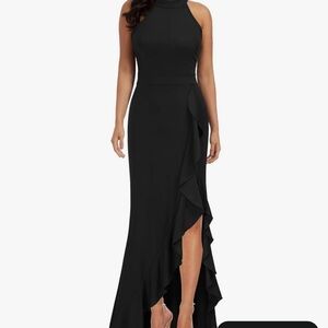 Elegant Black Sleeveless Evening Gown